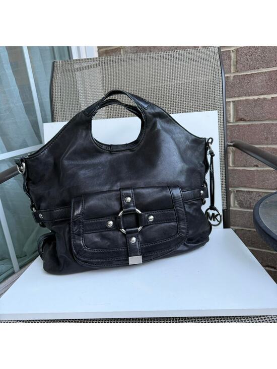 Michael Kors Handbags - Vintage black michael kors shoulder tote bag with silver buckles